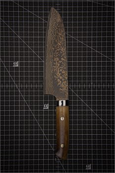 Takeshi Saji Нож кухонный Сантоку 180/310 мм VG-10W Colored Damascus DCM-SA-180 - фото 34207