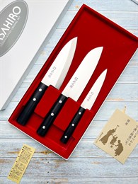 Masahiro Gift Набор из 3-х кухонных ножей: Деба + Сантоку + Петти 11536