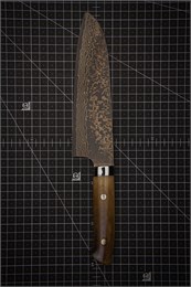Takeshi Saji Нож кухонный Сантоку 180/310 мм VG-10W Colored Damascus DCM-SA-180