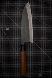 Daisuke Nishida Нож кухонный Сантоку 185/330 мм Shirogami Steel No.1 NS-W1K-SA180-CHR