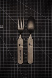 Titanium Camping Ложка/Вилка складная туристическая для кемпинга 2 предмета KT-526