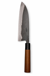 Daisuke Nishida Нож кухонный Сантоку 185/330 мм Shirogami Steel No.1 NS-W1K-SA180-CHR