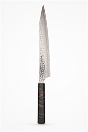 YU KUROSAKI Нож Кухонный Суджихики 240/400 мм R2(SG2) (Порошковая сталь) Hammered SENKO YU KUROSAKI GRAY STABILIZED SUJIHIKI 240