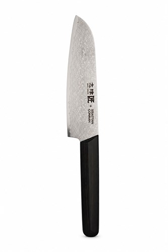SHIZU HAMONO Нож кухонный Сантоку 184/320 мм VG10, SUS410 Damascus SC-1101